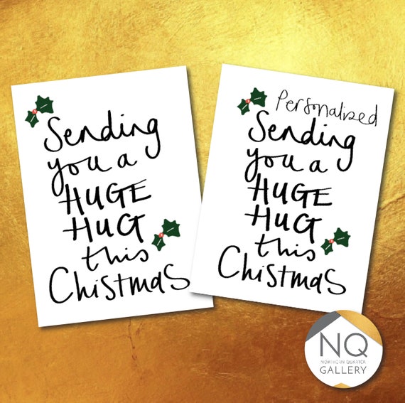 Sending a huge Covid friendly hug this Christmas - Greeting Card which can be personalised