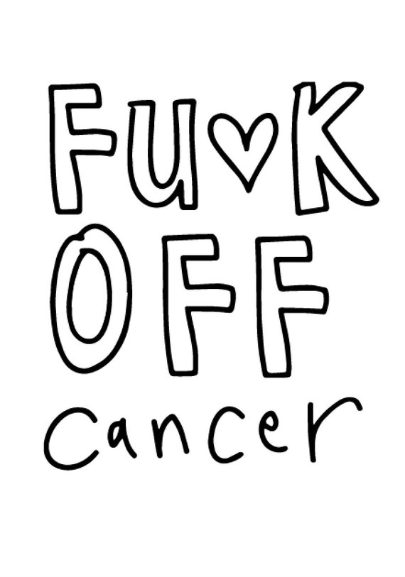 Fuck off Cancer - thinking of you greeting card that can be personalised
