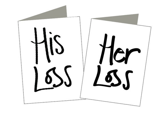 His or Her Loss sympathy Valentines greeting card