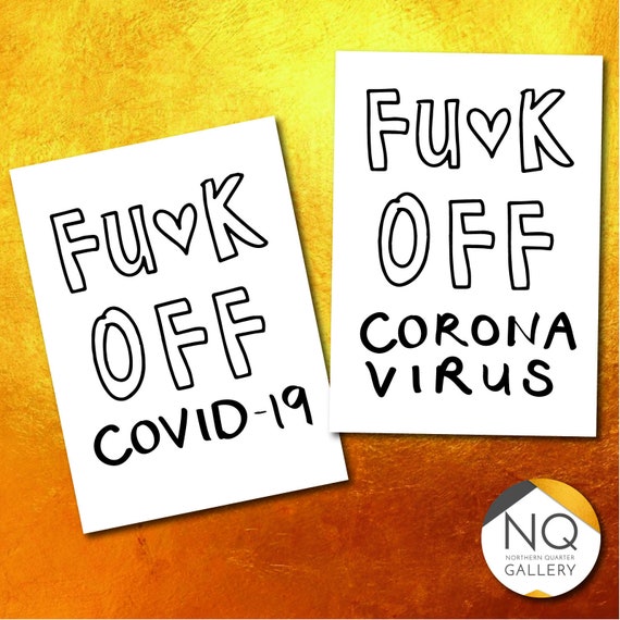F*ck off Corona Virus/ Covid-19 /2020/ Cancer - thinking of you greeting card that can be personalised also in pride colours