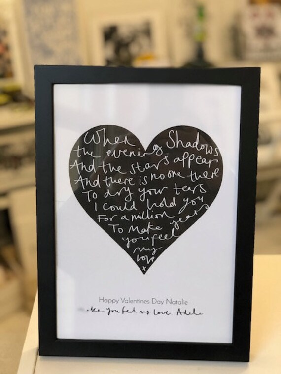 Hand written Heart Quote Print