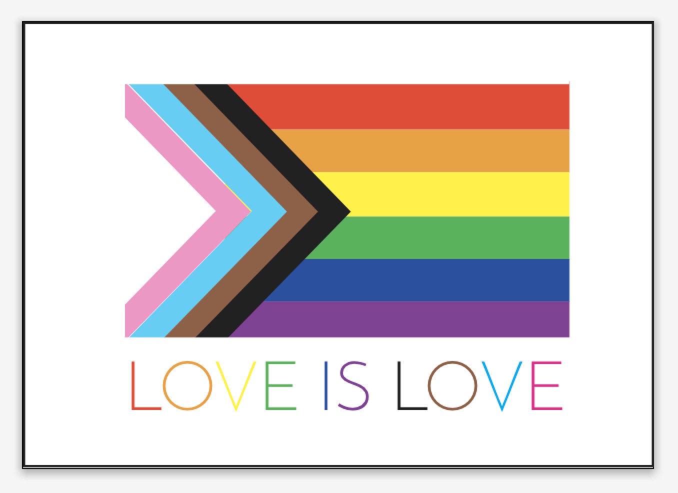 Love Is Love Pride Lgbtq Flag Print Etsy