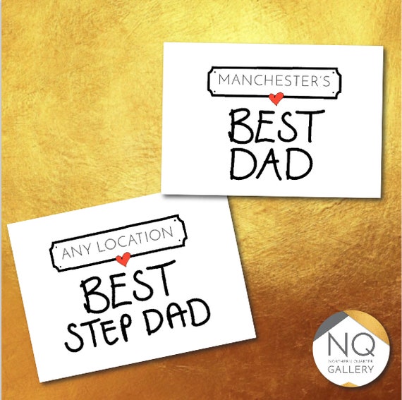 Any Locations BEST Dad, Daddy, Step Dad any name fathers day personalised greeting card
