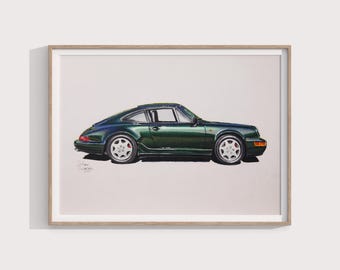 Personalized Car Drawing from Photo, Realistic Car Portrait, Gift for Boyfriend, Hand Drawn Vehicle Art