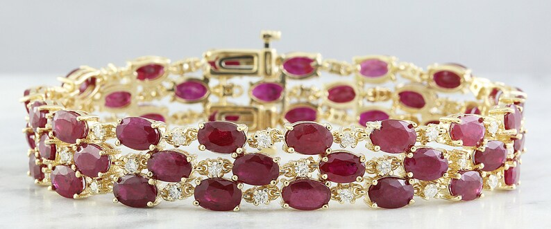 Ruby and latest Minneapolis Mall diamond bracelet gold 14k yellow in