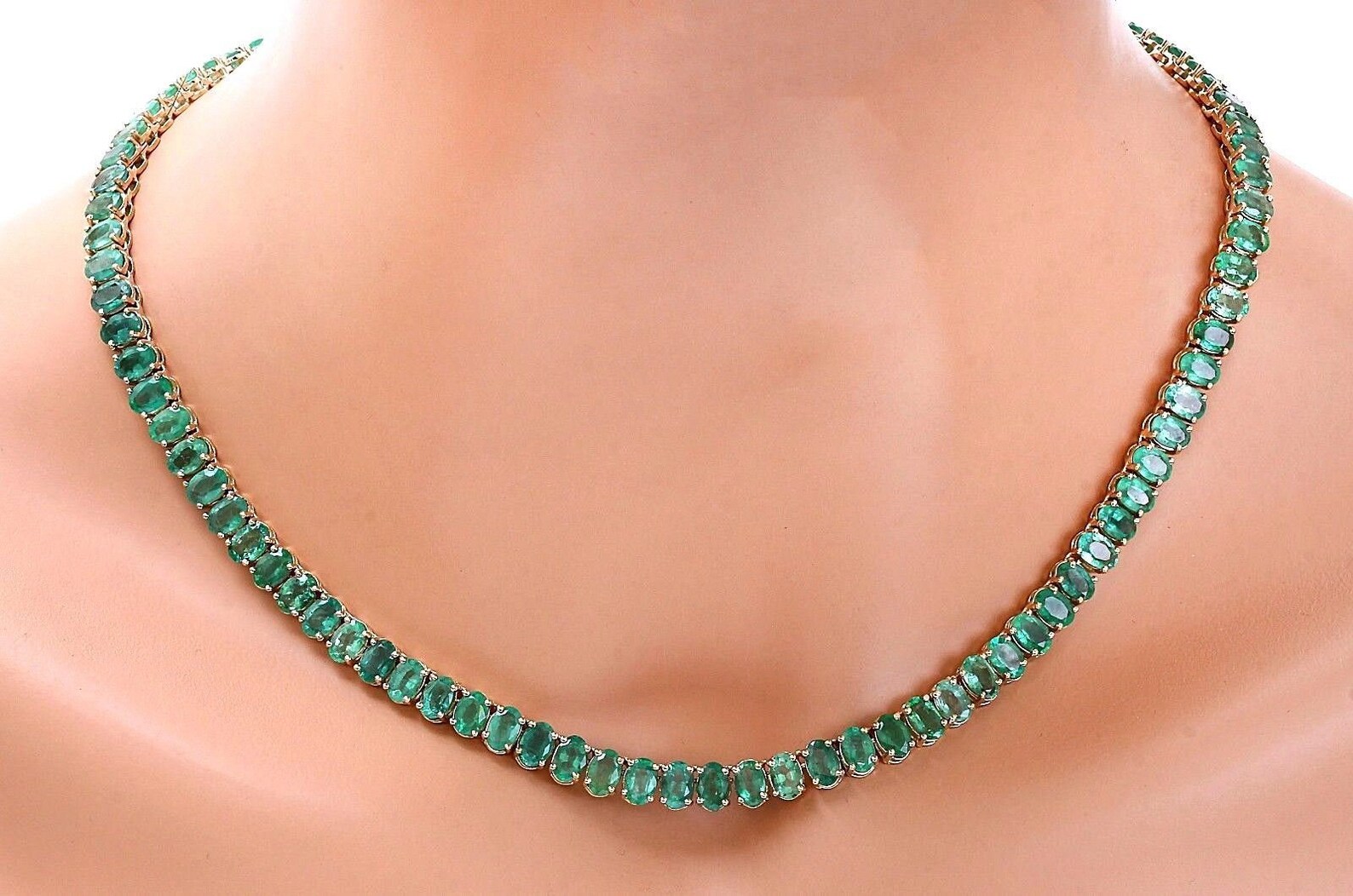 Emerald Necklace in 14k White Gold Etsy