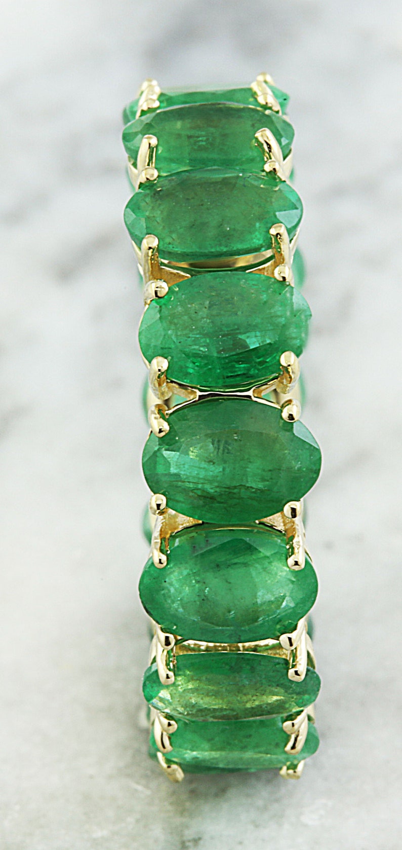 Emerald Eternity Ring in 14k Yellow Gold - Etsy