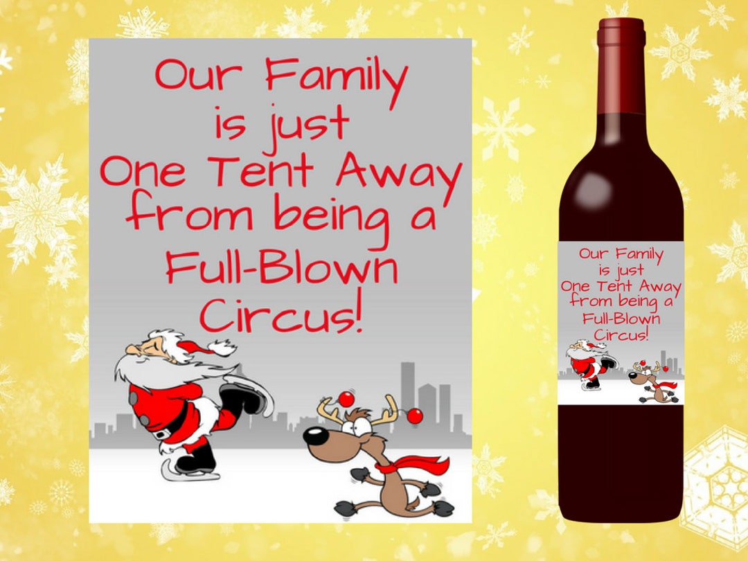 Funny Printabel Christmas Wine Label Funny Gift Funny Family - Etsy Canada