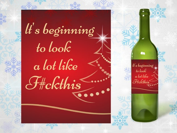 Funny wine labels christmas