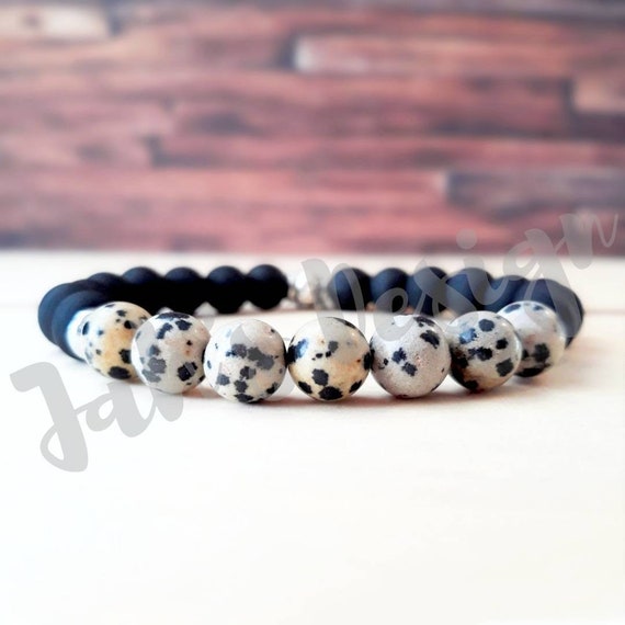 Pulsera De Cuentas Elásticas De Piedra Mate Natural Negra S Pulsera De Cuentas Elásticas De Piedra Mate Natural Negra S