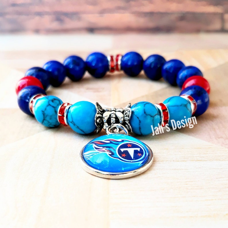 NFL Sports Teams Charm Bracelet Sports Bead Bracelet Beaded Etsy