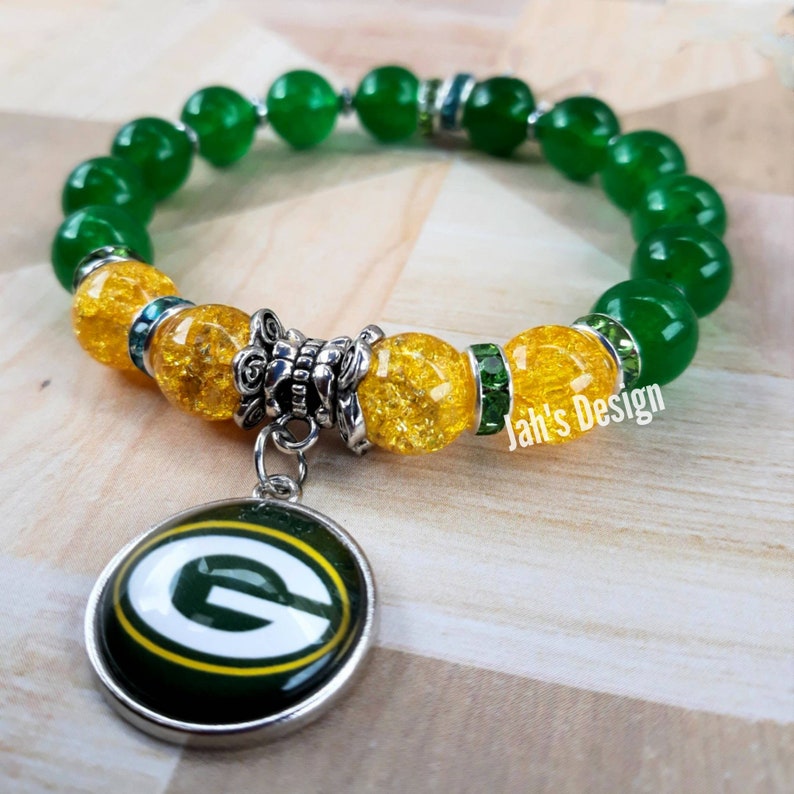 NFL Sports Teams Charm Bracelet Sports Bead Bracelet Beaded Etsy