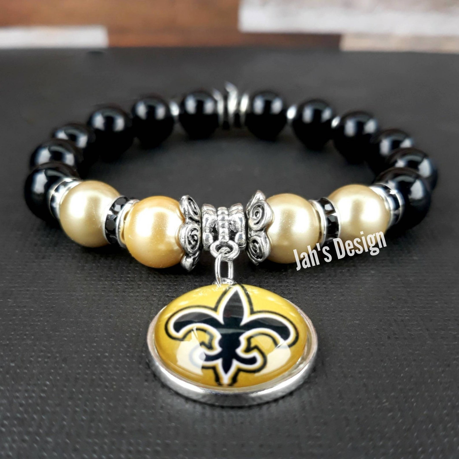 NFL Sports Teams Charm Bracelet Sports Bead Bracelet Beaded Etsy