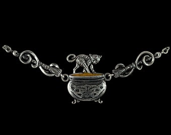 Cat & Cauldron Pendent
