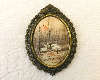 Vintage Bilderrahmen Oval Etsy