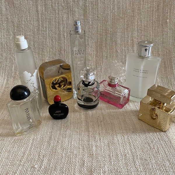 Perfume bottles set-22 empty bottles: ARMANI, GUCCI and other perfumes