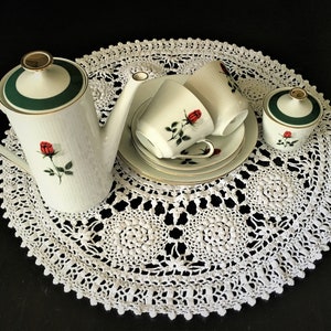 Vintage Bavaria Porcelain Tea Set – Coffee Service for 2 – White – Handmade – 1960s Collectible – German Porcelain