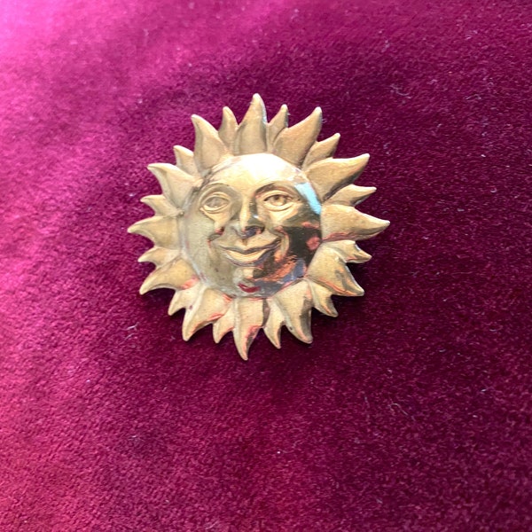 Vintage "sun moon star" brooch pin