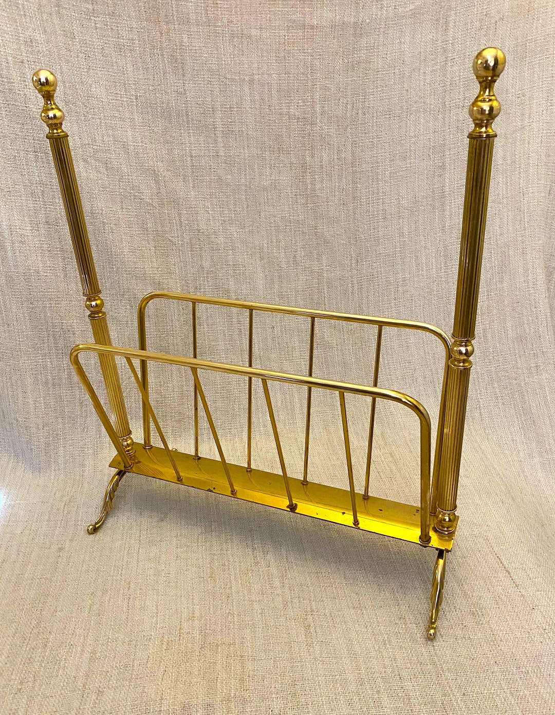 Vintage Newspaper Stand, Newspaper Table, Newspaper Rack Made of Brass ...