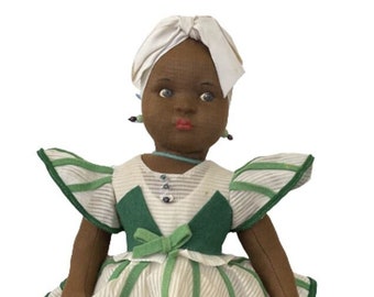 Antique Black Cloth Doll - Pages (Lenci Competitor)
