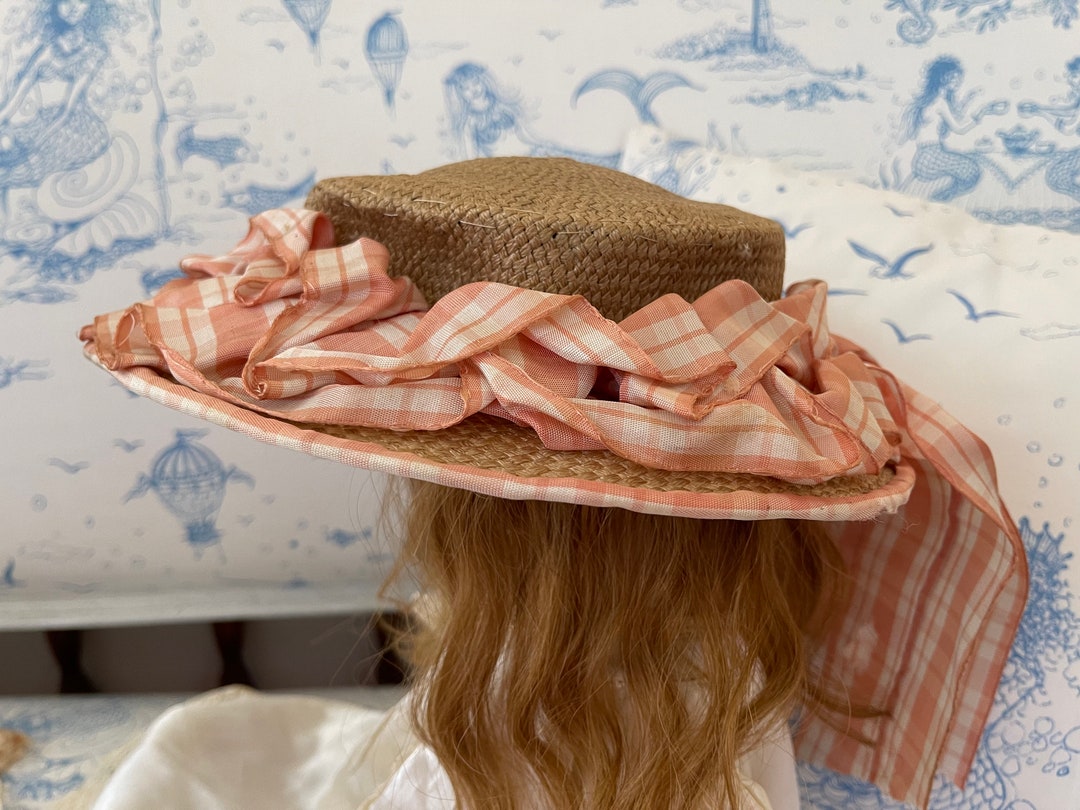 Antique Woven Doll Hat Etsy