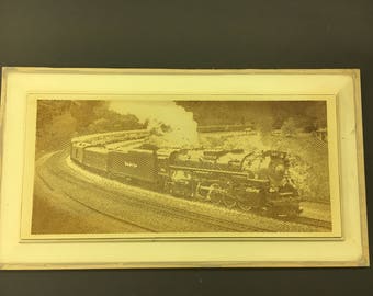 Steam Locomotive carved on re-cycled cabinet door