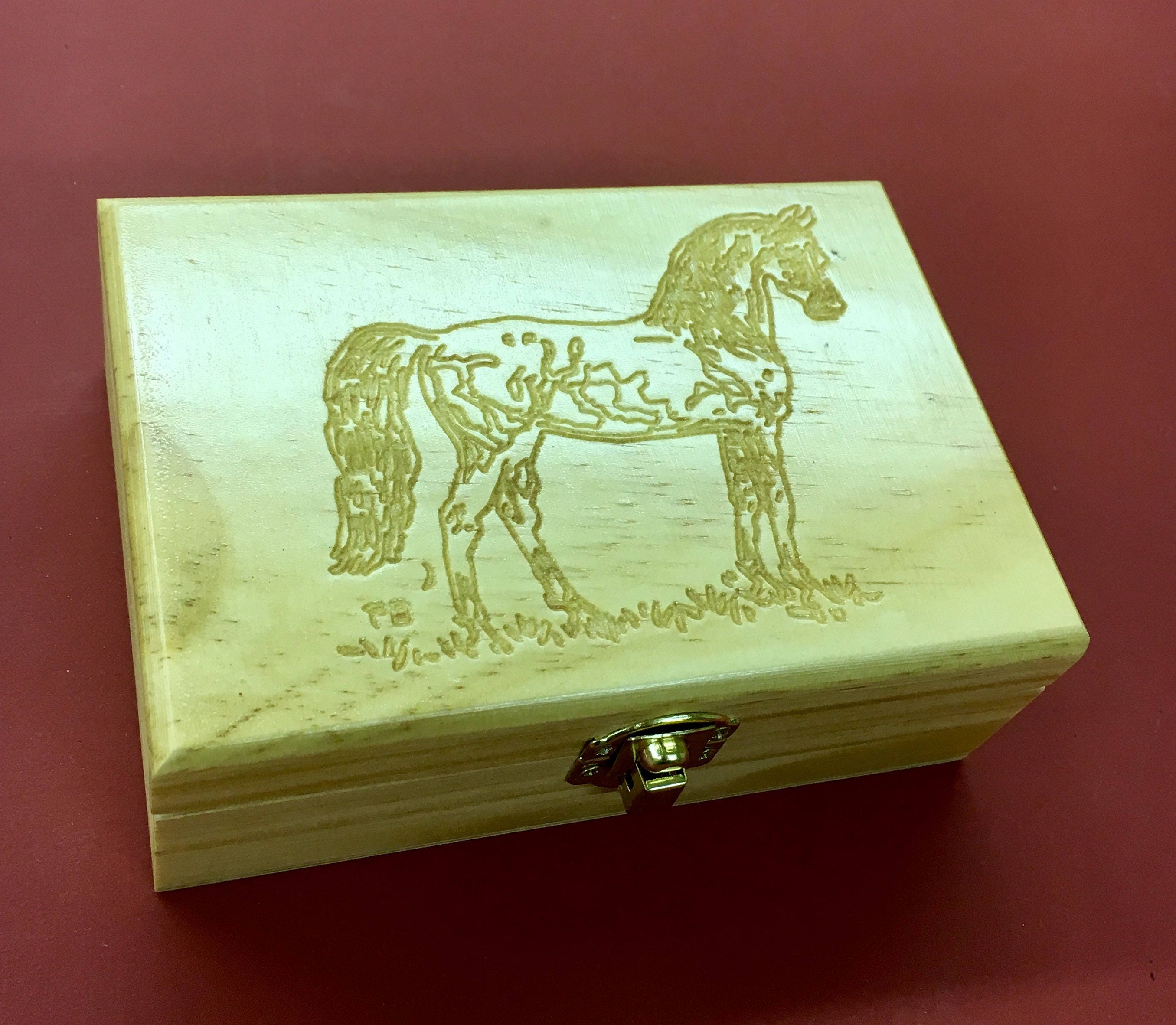 Jewelry Box with horse by artist Paul Brown Etsy