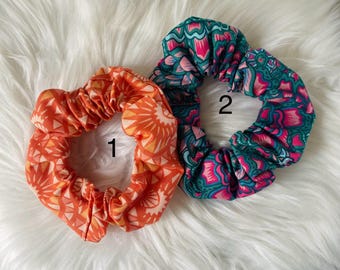 Scrunchies van katoenen stof, boho-haarstrik