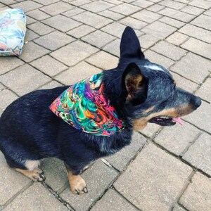 Medium pet bandanas for cat or dog, over the collar pet bandana, medium size bandana
