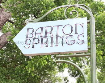 Barton Springs Pool Sign Vertical Photo Print: Austin Texas Wall Art