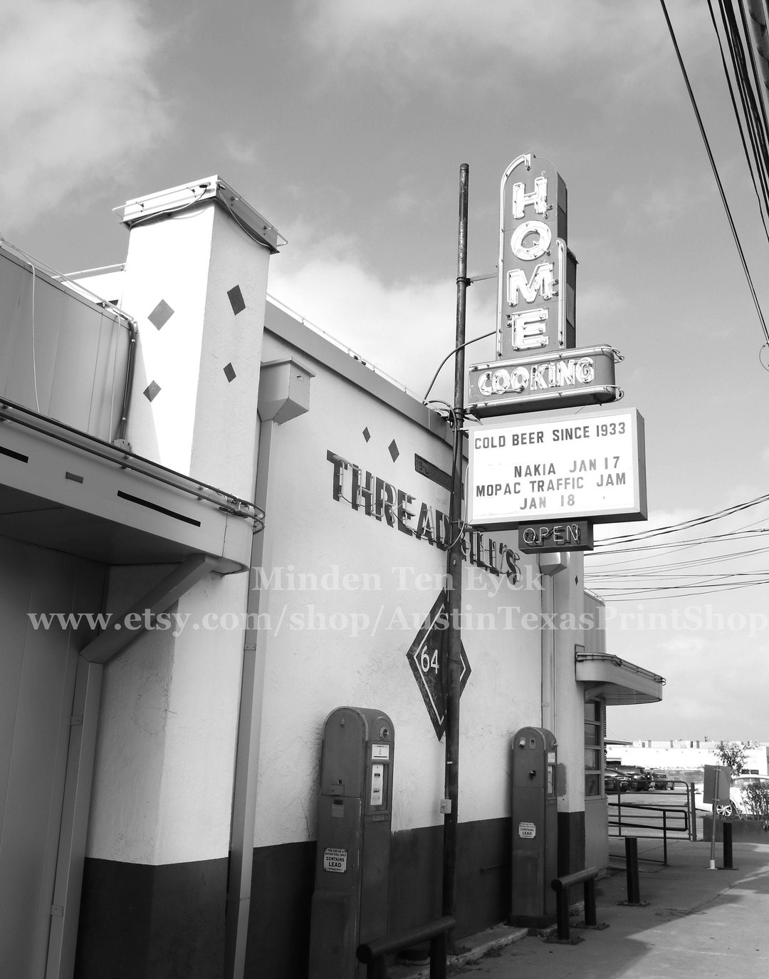 VERTICAL Threadgill's Photo Print Black and White Austin Photography ...