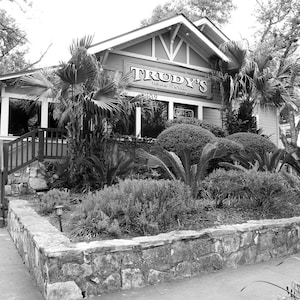 Horizontal Trudy&#39;s Texas Star Black and White Photo Print, Austin Photography
