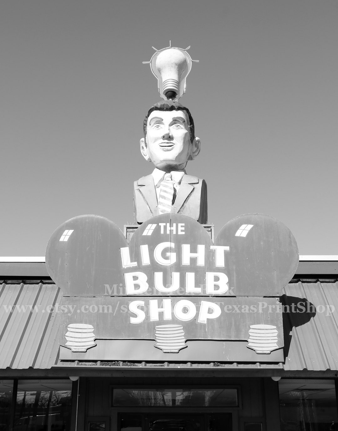 VERTICAL Light Bulb Shop Austin Photo Print Black And White Austin vertical-light-bulb-shop-austin-photo-print-black-and-white-austin