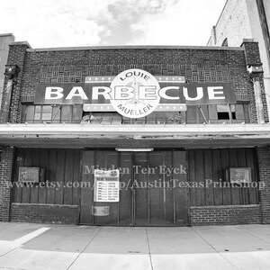 Louie Mueller BBQ Black and White Photo Print, Texas