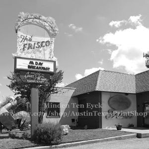 HORIZONTAL The Frisco Austin Photo Print Black and White Austin Photography Austin Texas Print Austin Print Atx Art Old Austin Tx Atx Home