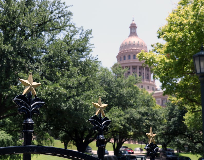 Austin Architecture Photo Color Print Texas State Capitol Building Texas Star Texas Architecture Photo Austin Capitol Photography Austin TX