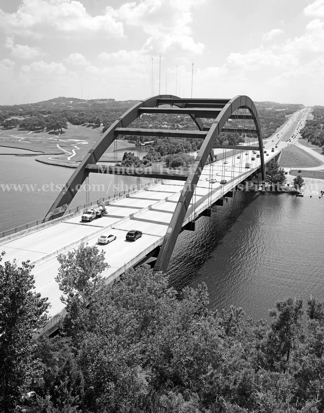 VERTICAL 360 Bridge Austin Photo Print Pennybacker Bridge Austin