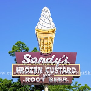 HORIZONTAL Sandy&#39;s Old Fashioned Hamburgers Photo Print Austin Photography Sandys Austin Sandy&#39;s Frozen Custard Austin Texas Wall Art Atx