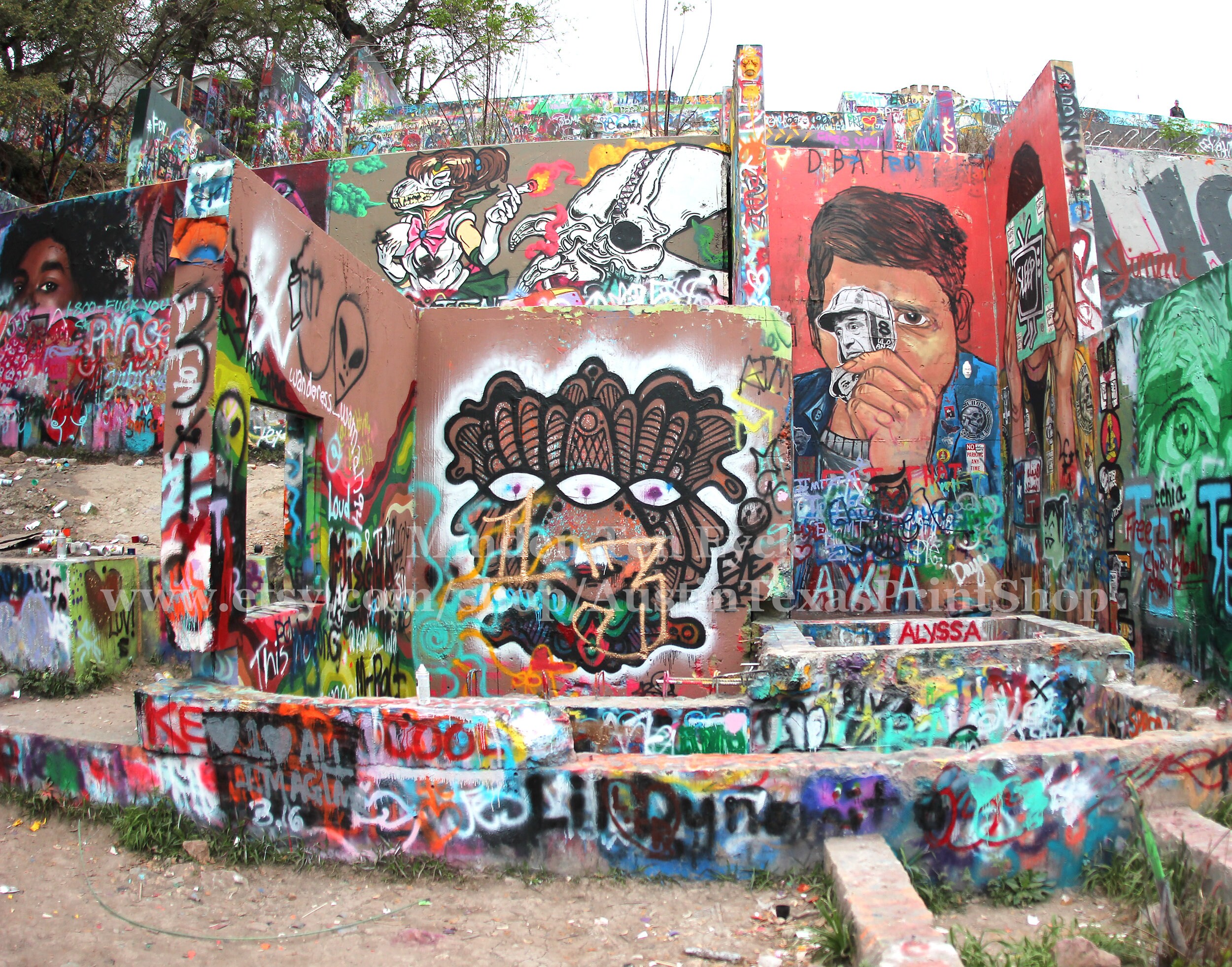 Austin Photo Print Graffiti Park Austin Street Art Austin Etsy