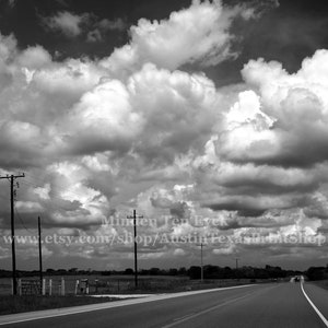 Texas Photo Print Cloud Wall Art Texas Home Decor Country Road Wall Art Photography Texas Art Cloudscape Art Cloud Room Decor Texas Prints