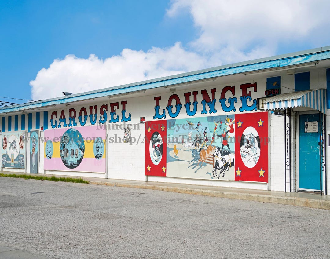 HORIZONTAL Carousel Lounge Color Photo Print, Austin Texas Photography ...