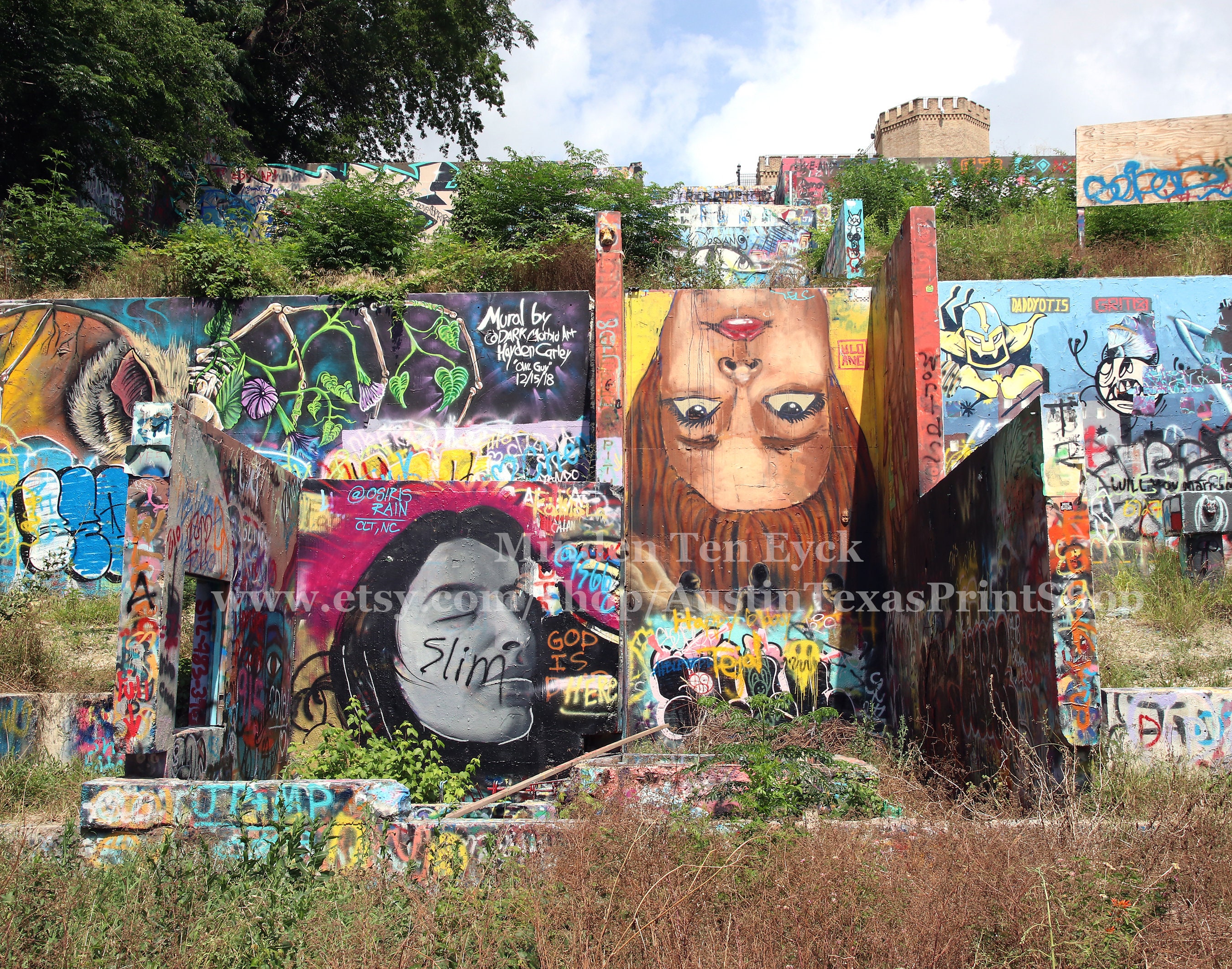 HOPE Gallery Graffiti Park Austin Photo Print Austin Photography Austin Home Decor Austin Graffiti Atx Graffiti Austin Texas Castle Hill Atx