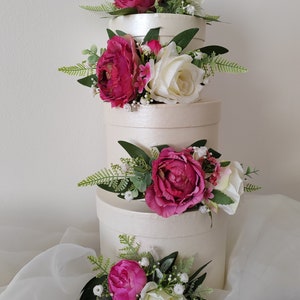 Fuchsia/Hot Pink Cake Flowers and Topper