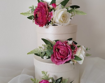 Fuchsia/Hot Pink Cake Flowers and Topper