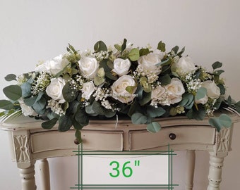 Large Classic Ivory Rose & Peony Wedding Table Centrepiece