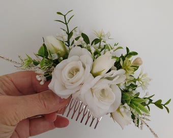 Brides Ivory Rose Hair Comb/Accessory