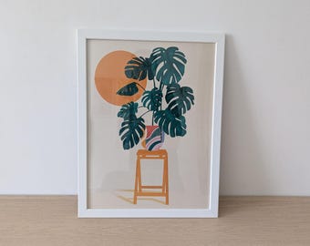Monstera en de zon-print