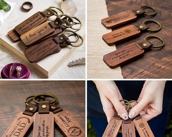 Personalized Wooden keychain Custom keychain Gift for Boyfriend, keychain gift for kids Gift for Dad, Best Gift, drive safe dad.