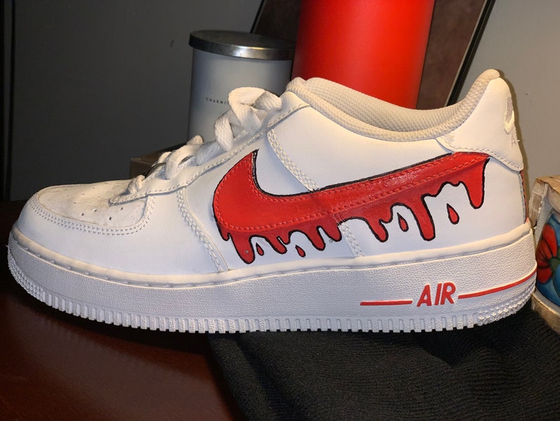 Drip Nike Air Force ones Hand painted | Etsy