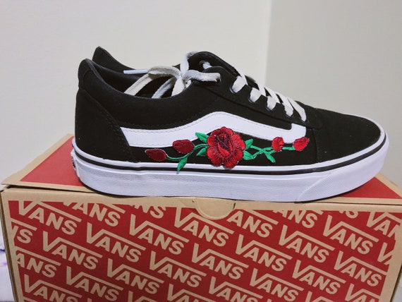 custom vans flowers